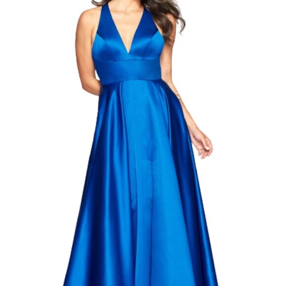 NWT Faviana S10440 Prom Dress Blue Size 10 - Picture 3 of 7